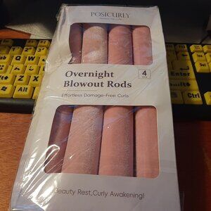 NEW BOX ! Posicurly Heatless Hair Curler Overnight Blowout Rods Silk Scarf Pink